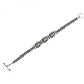 SB-0900-GAM-7.5" Sterling Silver Bracelet With Green Amethyst Q. Jewelry Bali Designs Inc